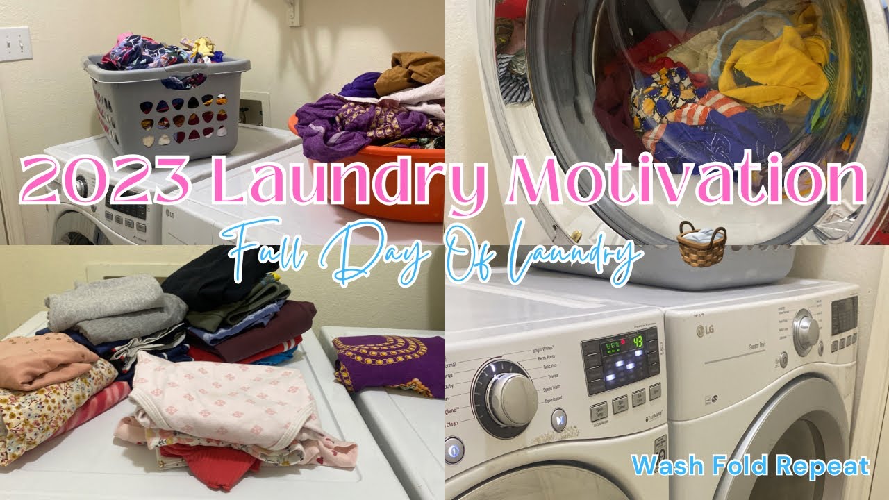 2023 Laundry Motivation|Wash Fold Repeat|Full All Day Laundry