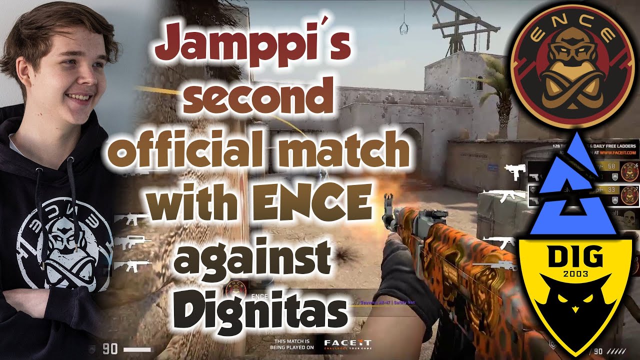ENCE Jamppi 's second official match with ENCE vs Dignitas in Dust2