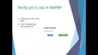 VetPMP How To Enter A New Pet
