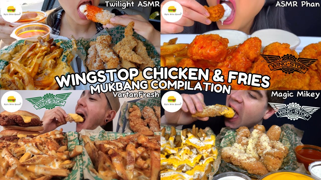 ASMR | WINGSTOP CHICKEN & FRIES MUKBANG COMPILATION | MOST POPULAR FAST FOOD EATING SHOW |