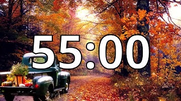 55 Minutes Autumn/Fall Countdown Timer With Music and Alarm (Simple Beep)