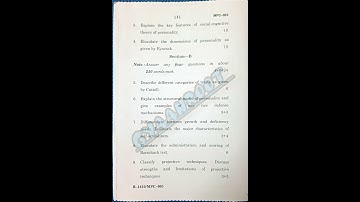 MPC-003:PERSONALITY: THEORIES AND ASSESSMENT | December 2024 | IGNOU #exam #ignouexam #ignou