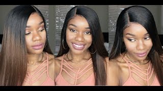 FREE!!! Pre Tweezed Parted Ombre Lace Front Wig 18"! + How I Apply It!!! Giveaway!