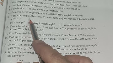 Q- 11 to 15 Ex 10.1 Chapter 10 Mensuration || Ncert class 6th Maths solutions
