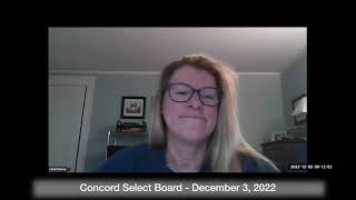 Concord Select Board - annual town meeting preview - December 3, 2022