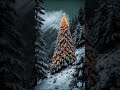 A Christmas light shining in the winter mountains ❄️🌲✨