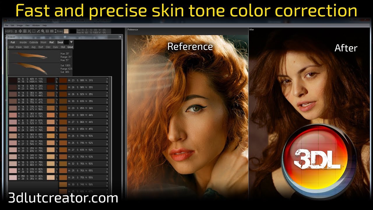 Fast and precise skin tone color correction! Unique method!