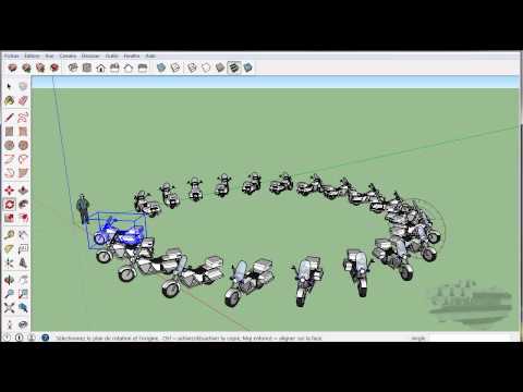 tuto google sketchup l'outil pivoter et déplacer opérations multiples