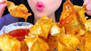 ASMR MUKBANG | Cream Cheese Rangoons Dipped In Sweet Chili Sauce | Eating Sounds | ASMR Phan