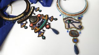 Вышивка украшений. Два колье в египетском стиле / Embroidered jewelry. 2 necklace in Egyptian style