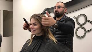 Blond Girl Choose Hair Cutthe From Barber Turko