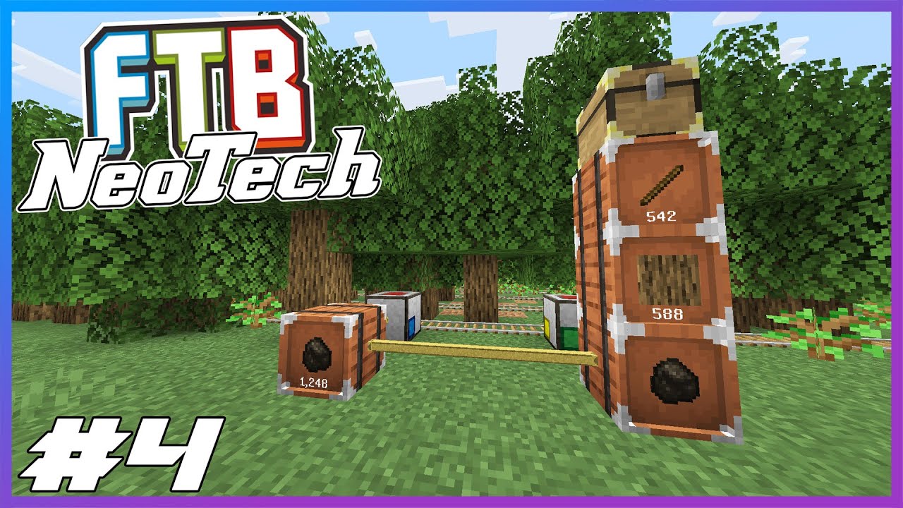 FTB NeoTech Ep.4 Steve Carts Tree Farm & AE2 Storage