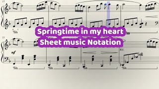 springtime in my heart - ❤ - relax music love,relax _ piano cover 🎹 #music #موسيقى#notes