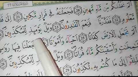 استخراج الاحكام من سورة المرسلات من اية20الى28