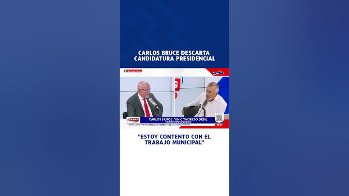 🔴🔵Carlos Bruce descarta candidatura a la Presidencia: "Estoy pensando a la alcaldía de Lima"