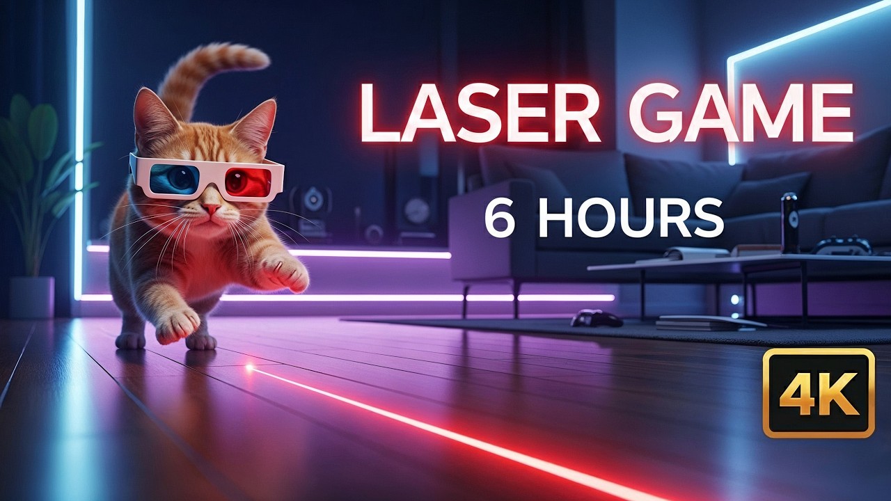 🐱 Catch the LASER 🔴 — Videos for Cats to Watch & Play Games 🎯 6 Hours - No Ads - 4K - 60FPS 📺