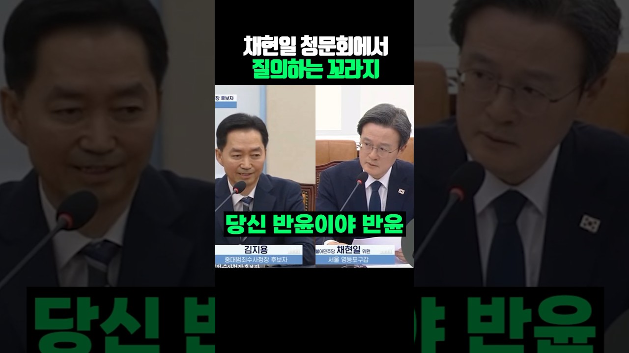 채현일 청문회에서 질의하는 꼬라지