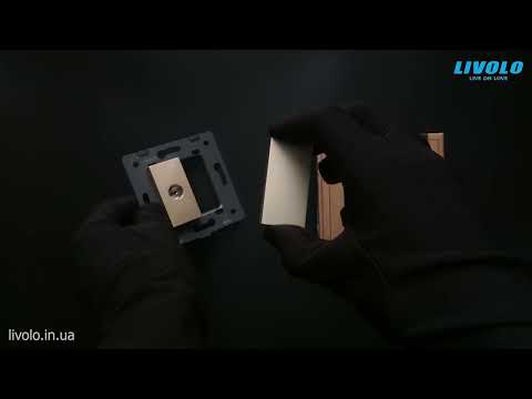Розетка телевизионная ТВ для антенны стеклянная панель Livolo, видео 2
