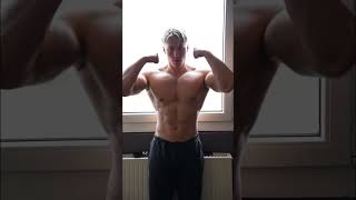 Muscualar Male Shows Off His Muscles -Aaron Schoening