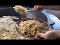 Unique style of pilaf. famous street food. Pilaf in the pilaf center