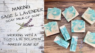 Making SAGE \u0026 LAVENDER Goat Milk Soap w/ Makesy Soap Kit + Lather \u0026 pH Test | Ellen Ruth Soap