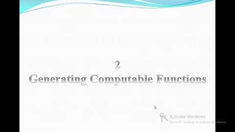 computability 2 Generating Computable Functions