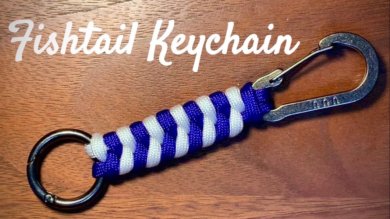 【パラコード】フィッシュテイル2色キーホルダーの作り方 / Paracord Fishtail Weave 2-Color Keychain Tutorial