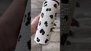 Leopard Print Rhinestone Tumbler!