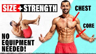 The BEST BODYWEIGHT CHEST & CORE WORKOUT (from home)