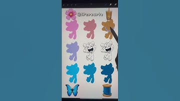 🌸🧋🦋🧵 Emaoji Color Mixing Palette The Smiling Critters | Poppy PlayTime #satisfying #colors