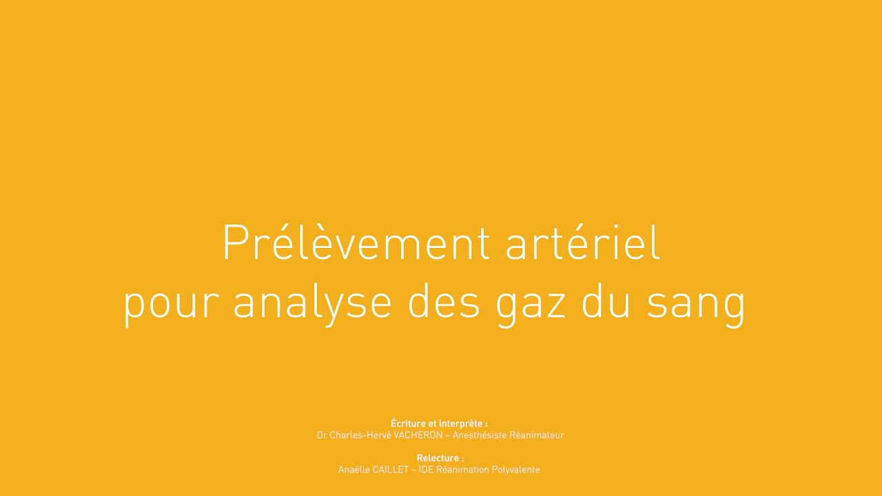 29 - prélèvement artériel pour analyse des gaz