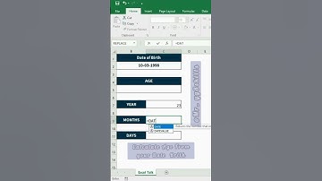 Calculate Age From Your Date Of Birth #shorts #learning #cartonianimati #exceltips #video #excel