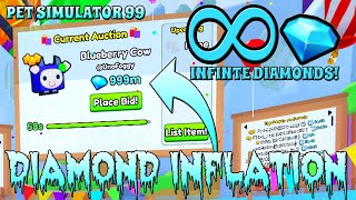 HUGE DIAMOND INFLATION = FREE INFINITE DIAMONDS  Roblox Pet Simulator 99