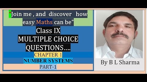"Class 9 Maths MCQs | Chapter 1 Number Systems | PART-1