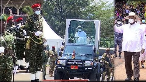 President Museveni inspects Military Parade in Kololo at the 63rd Independence Day Celebrations