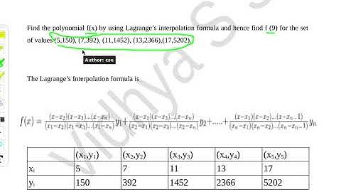 OMPUTER PROGRAMMING AND COMPUTATIONAL TECHNIQUES:Lagrange interpolation method C++ Program, problem.