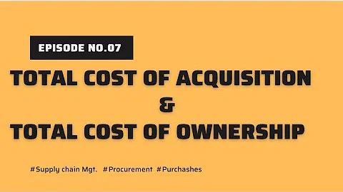 Ep.07 Definition of Total Cost of acquisition& Total cost of ownership and role in procurement.