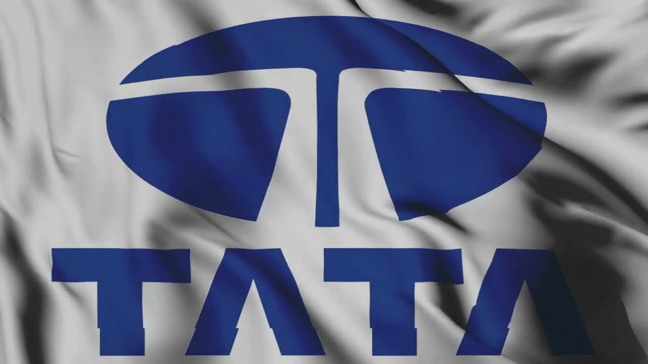 Waving flag with Tata Steel logo against, Stock Video