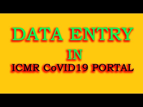 Data Entry in ICMR Portal