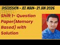 IIT- JEE 21 JAN 2026  MATHS PAPAR RAPID SOLUTION