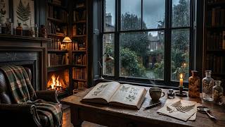 The Rainy Window Botanist’s Library | Deep Focus Piano [Dark Academia]