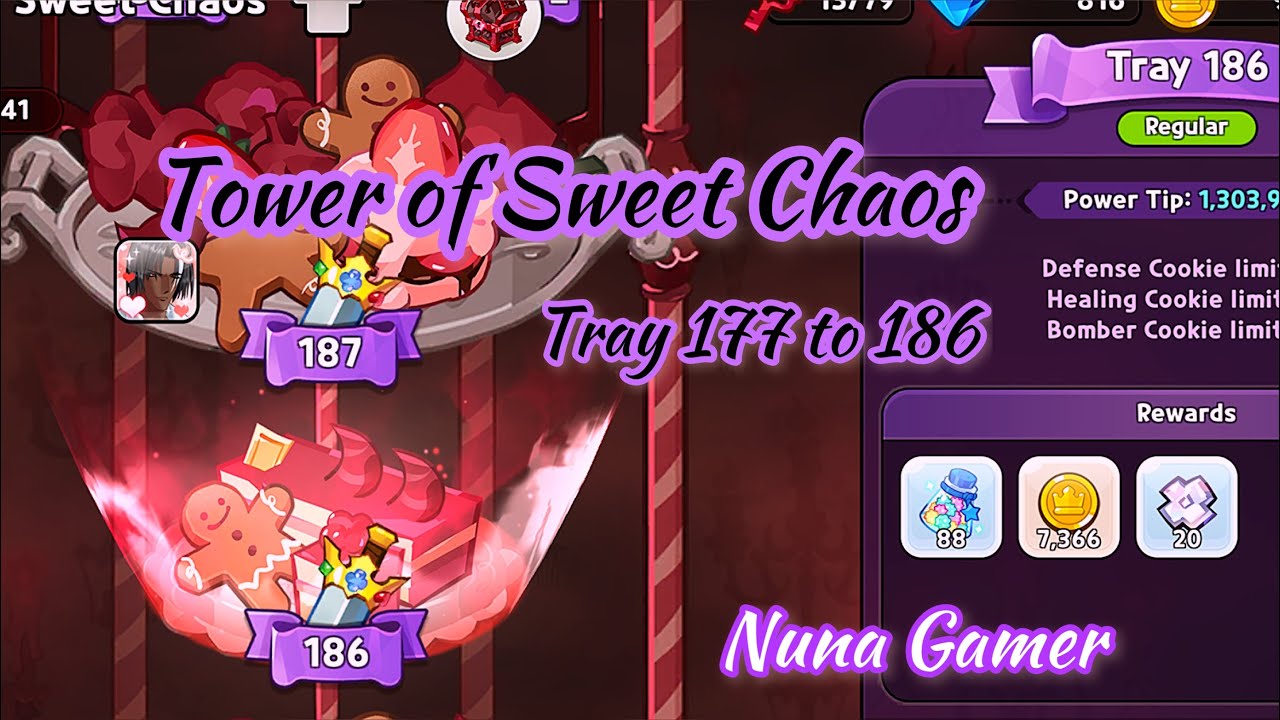 HOW TO BEAT TOWER OF SWEET CHAOS TRAY 177 - 186 | Cookie Run Kingdom