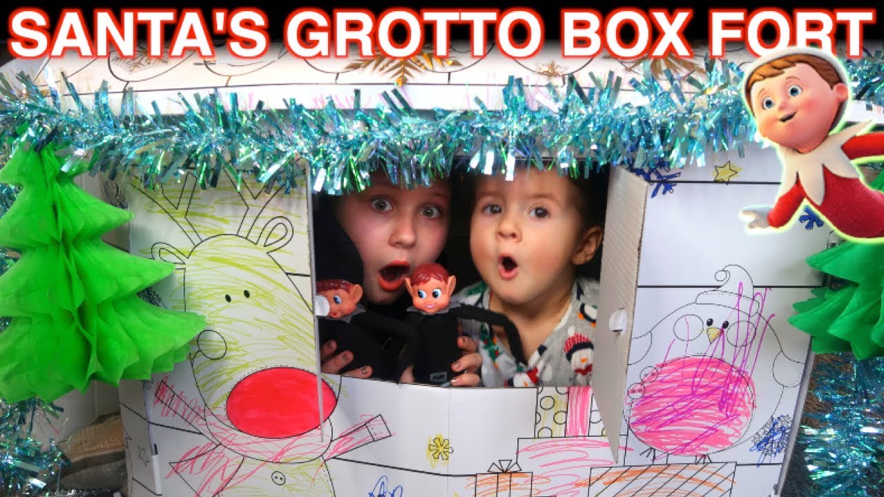 SANTA'S GROTTO BOX FORT CHRISTMAS PRESENT FOR MY ELF ON THE SHELF!!