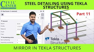 Mirror in Tekla Structures || Copy objects in Tekla Structures 2020 || Mirror Objects in TS 2020