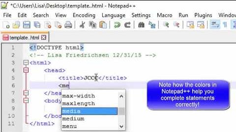 Creating your first web page html template