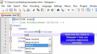 Creating your first web page html template