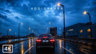 4K Addis Ababa Rainy Blue Hour 🇪🇹 | Relaxing Downtown Drive | 4K 60FPS HDR | Soft Beats screenshot 1