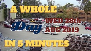 Parking Lot Timelapse video || Wednesday August 28th, 2019 || 5 minutes || HD Video
