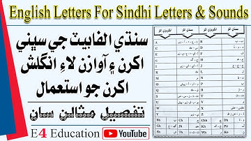 English Alphabet Letters Giving Sounds Of Sindhi Letters|How & Which|With Examples | E 4 Education