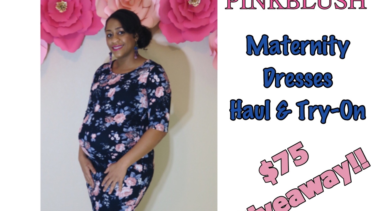 PinkBlush Maternity Dresses Haul & Try On | $75 GIVEAWAY | Pregnancy Fashion - CLOSED